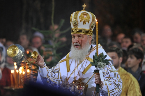 Патриарх  Московский и всея Руси Кирилл возглавил рождественское богослужение в храме Христа Спасителя