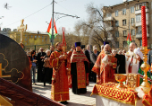 Предстоятель Русской Церкви совершил чин освящения закладного камня в основание храма памяти жертв теракта на Дубровке