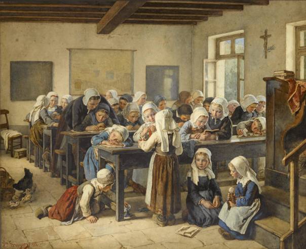 Jean-Baptiste Jules Trayer. A Breton Infants School. 1882 .